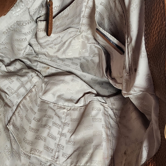 Michael Kors Hobo Brown Leather Bag with Gold Accents - Picture 10 of 13